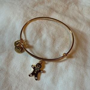 Alex and Ani gold Gingerbread man bracelet NWOT